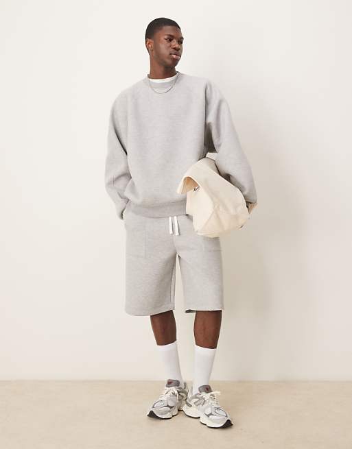 ASOS DESIGN heavyweight oversized track jacket in scuba-style fabric in charcoal