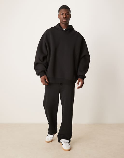 ASOS DESIGN Heavyweight Relaxed Boxy Hoodie In Scuba-style Fabric In Black