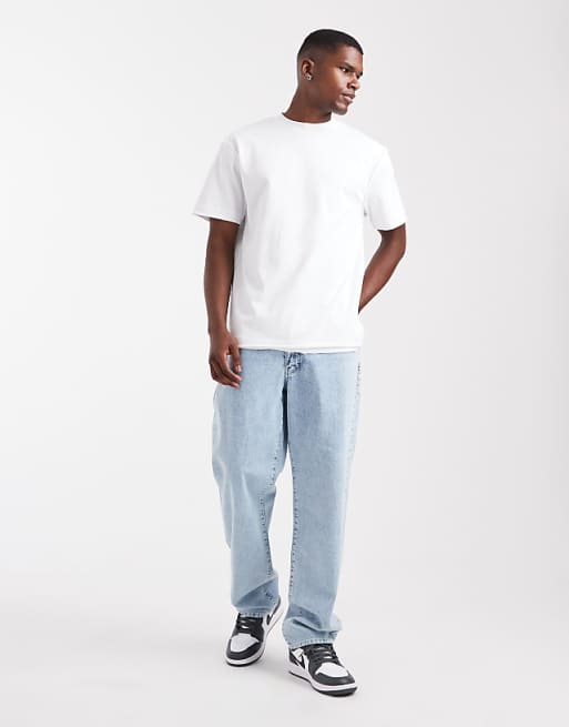 ASOS DESIGN Heavyweight Relaxed Crew Neck T-shirt With Raw Hem In White