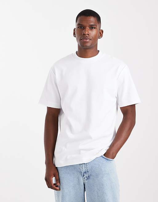 ASOS DESIGN Heavyweight Relaxed Crew Neck T-shirt With Raw Hem In White