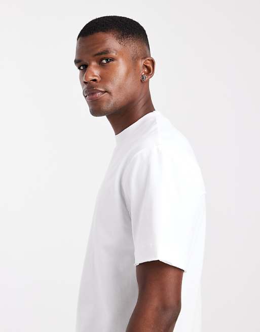 ASOS DESIGN Heavyweight Relaxed Crew Neck T-shirt With Raw Hem In White