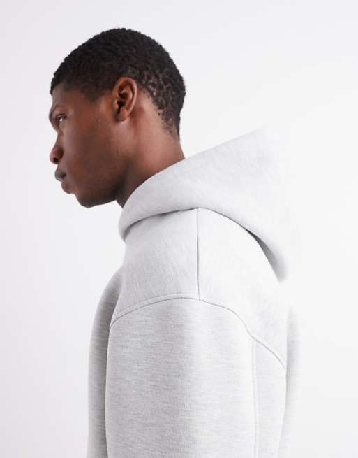 ASOS DESIGN Heavyweight Relaxed Hoodie In Scuba-style Fabric In Grey Marl