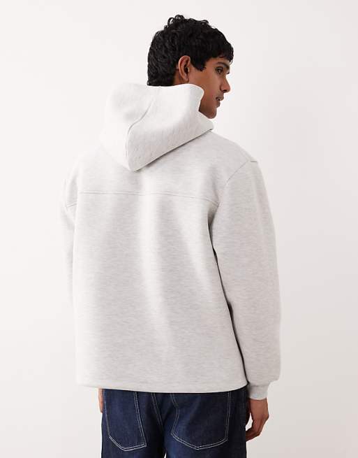 ASOS DESIGN Heavyweight Relaxed Hoodie In Scuba-style Fabric In Ice Marl