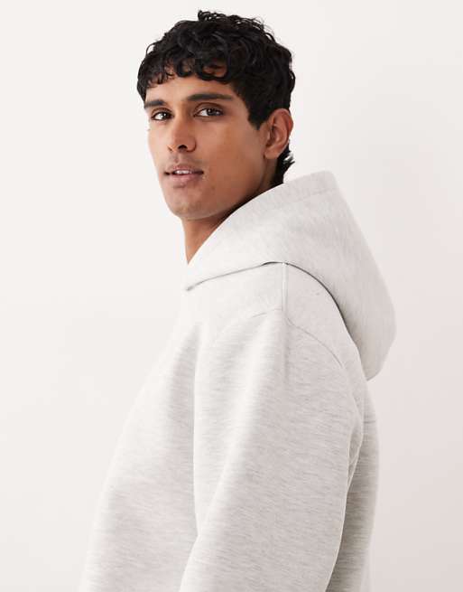 ASOS DESIGN Heavyweight Relaxed Hoodie In Scuba-style Fabric In Ice Marl
