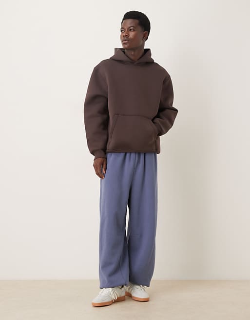 ASOS DESIGN Heavyweight Relaxed Hoodie In Scuba-style Fabric In Brown