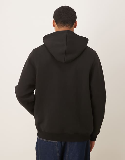 ASOS DESIGN Heavyweight Relaxed In Scuba-style Fabric Hoodie In Black