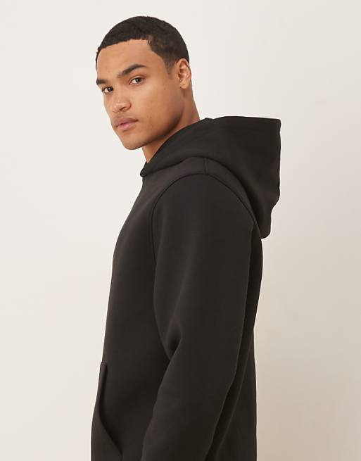 ASOS DESIGN Heavyweight Relaxed In Scuba-style Fabric Hoodie In Black