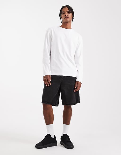ASOS DESIGN Heavyweight Relaxed Long Sleeve T-shirt In White - WHITE
