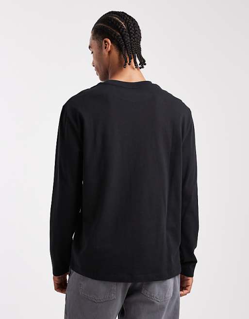 ASOS DESIGN Heavyweight Relaxed Long Sleeve T-shirt In Black - BLACK