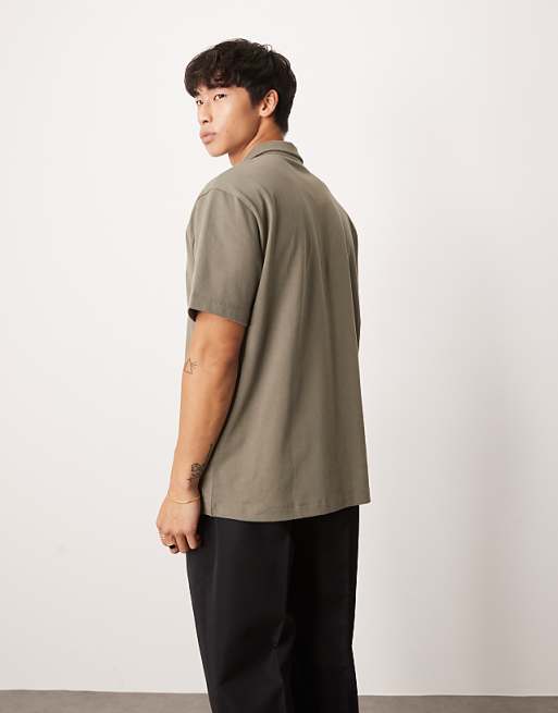 ASOS DESIGN Heavyweight Relaxed Polo In Khaki