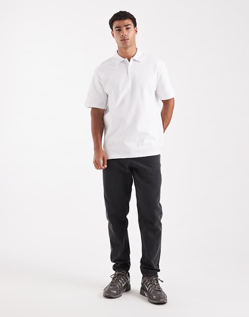 ASOS DESIGN Heavyweight Relaxed Polo In White