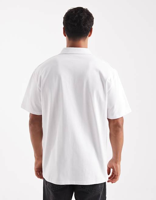 ASOS DESIGN Heavyweight Relaxed Polo In White
