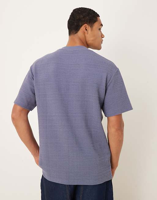 ASOS DESIGN Heavyweight Relaxed T-shirt In Blue Texture