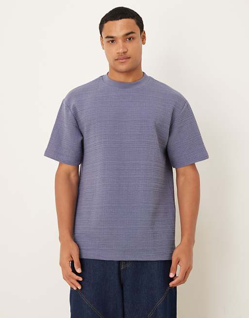 ASOS DESIGN heavyweight relaxed t-shirt in blue texture
