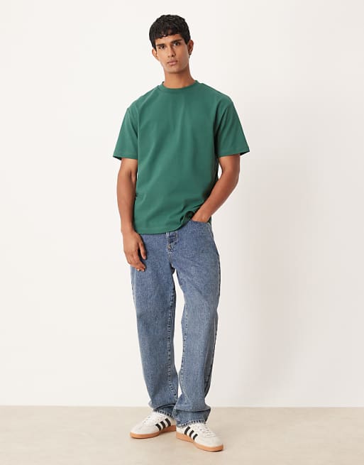 ASOS DESIGN Heavyweight Relaxed T-shirt In Dark Green