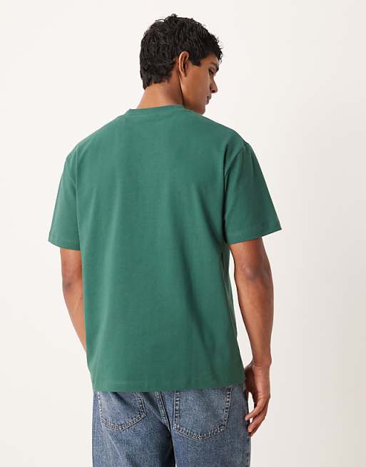 ASOS DESIGN Heavyweight Relaxed T-shirt In Dark Green