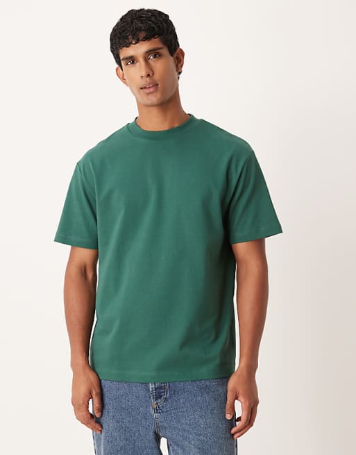 ASOS DESIGN heavyweight relaxed t-shirt in dark green