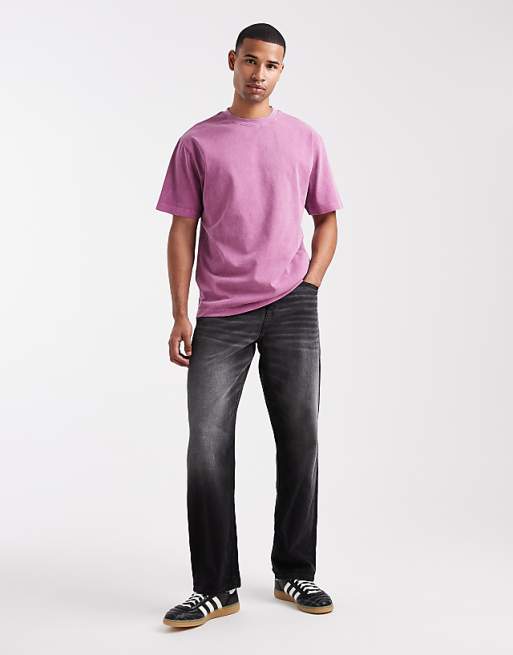 ASOS DESIGN Heavyweight Relaxed T-shirt In Garment Dyed Pink