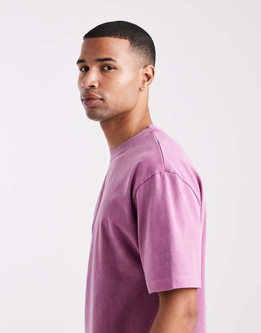 ASOS DESIGN Heavyweight Relaxed T-shirt In Garment Dyed Pink