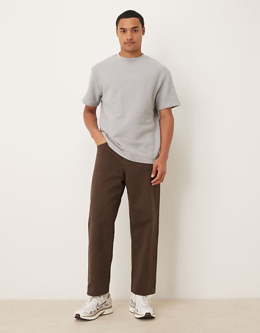 ASOS DESIGN Heavyweight Relaxed T-shirt In Grey Boucle