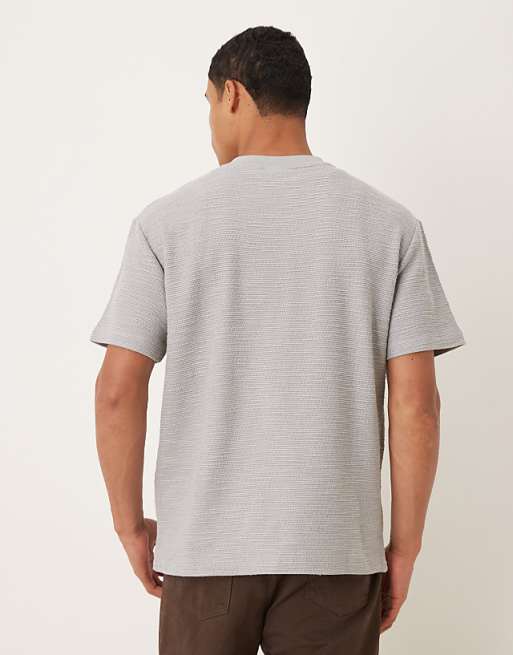 ASOS DESIGN Heavyweight Relaxed T-shirt In Grey Boucle