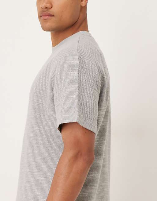 ASOS DESIGN Heavyweight Relaxed T-shirt In Grey Boucle