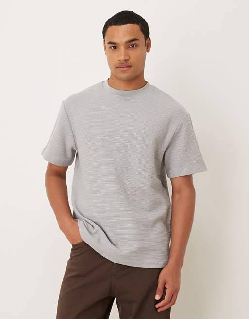ASOS DESIGN heavyweight relaxed t-shirt in grey boucle