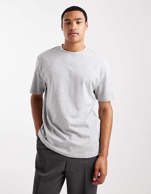ASOS DESIGN heavyweight relaxed t-shirt in grey marl