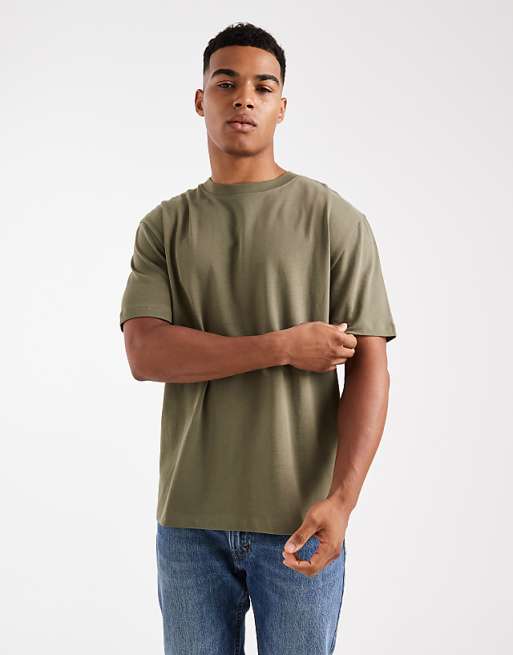 ASOS DESIGN heavyweight relaxed t-shirt in khaki