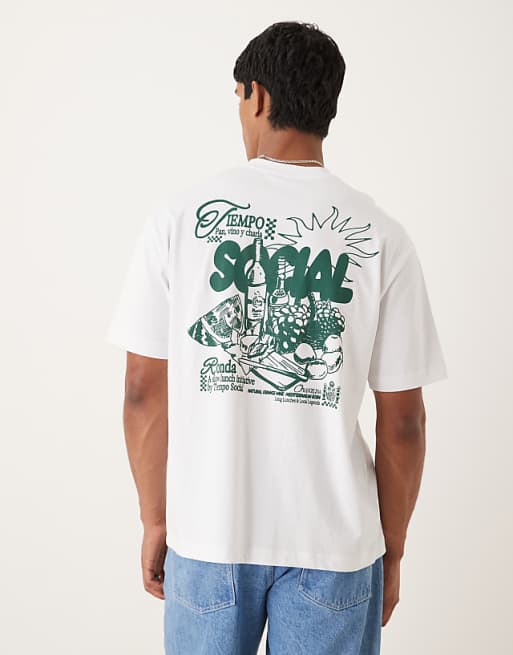 ASOS DESIGN heavyweight relaxed t-shirt with food print in white
