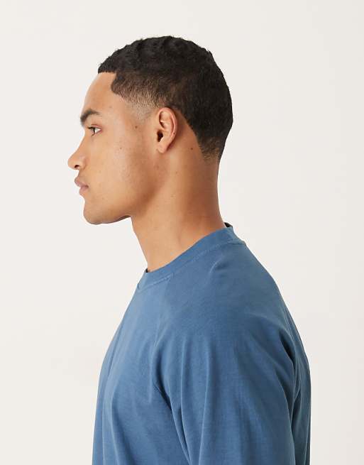 ASOS DESIGN Heavyweight Relaxed T-shirt With Raglan Sleeve In Washed Blue