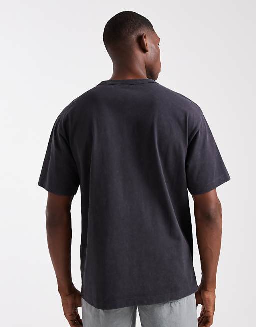 ASOS DESIGN Heavyweight Relaxed T-shirt With Scenic Graphic In Washed Black