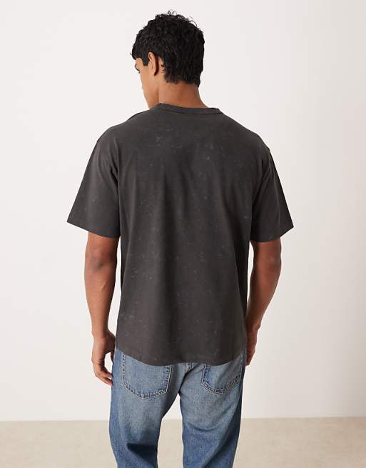 ASOS DESIGN Heavyweight Relaxed T-shirt With Street Graphic In Washed Black