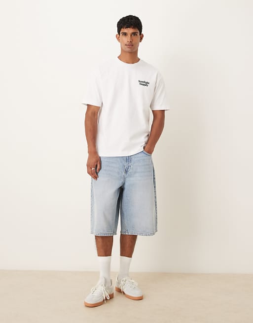 ASOS DESIGN Heavyweight Relaxed T-shirt With Text Back Print In White