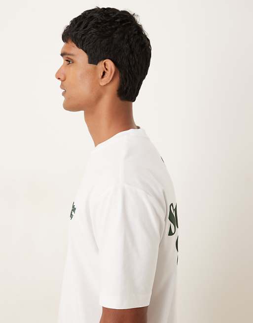 ASOS DESIGN Heavyweight Relaxed T-shirt With Text Back Print In White