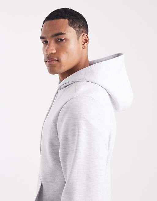 ASOS DESIGN Heavyweight Scuba-style Fabric Hoodie In Grey Marl