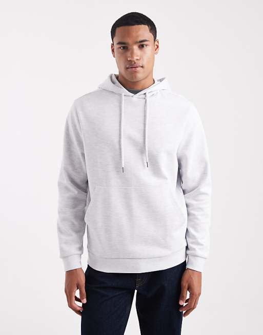 ASOS DESIGN heavyweight scuba-style fabric hoodie in grey marl