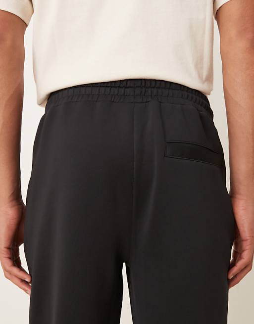 ASOS DESIGN Heavyweight Slim Jogger In Scuba-style Fabric With Zipped Pockets In Black
