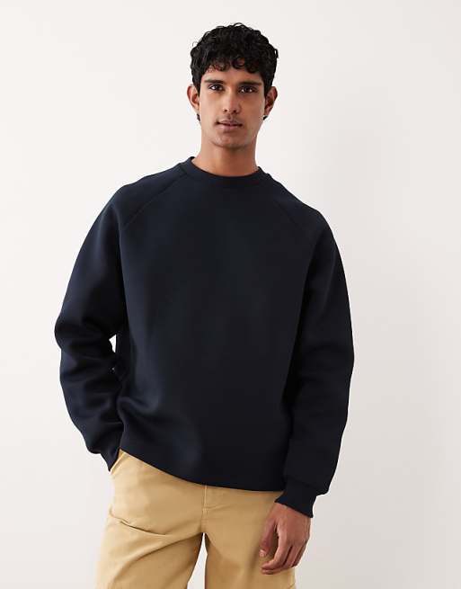 ASOS DESIGN heavyweight sweatshirt in navy