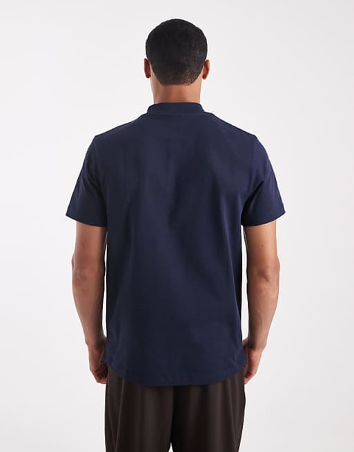 ASOS DESIGN Heavyweight T-shirt With High Neck In Navy