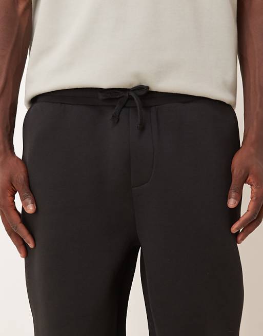ASOS DESIGN Heavyweight Tapered Jogger In Scuba-style Fabric In Black