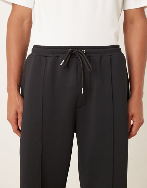 ASOS DESIGN Heavyweight Tapered Jogger In Scuba-style Fabric In Black