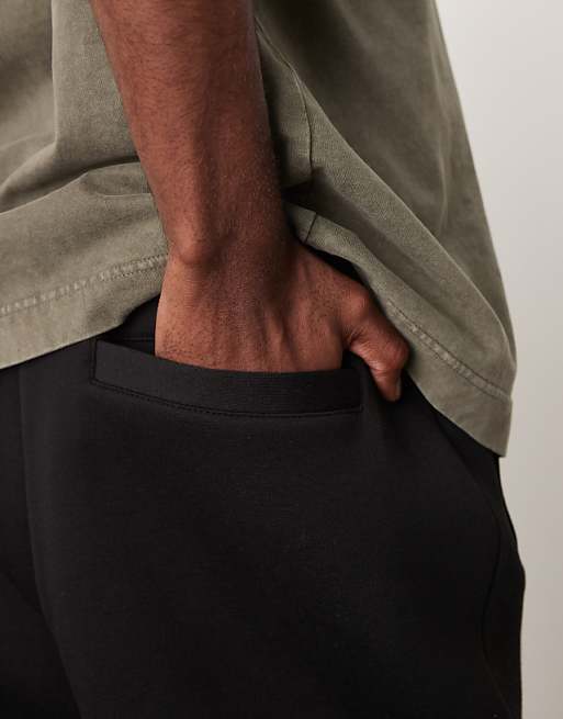 ASOS DESIGN Heavyweight Tapered Jogger In Scuba-style Fabric In Black