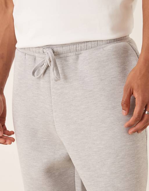 ASOS DESIGN Heavyweight Tapered Jogger In Scuba-style Fabric In Grey Marl