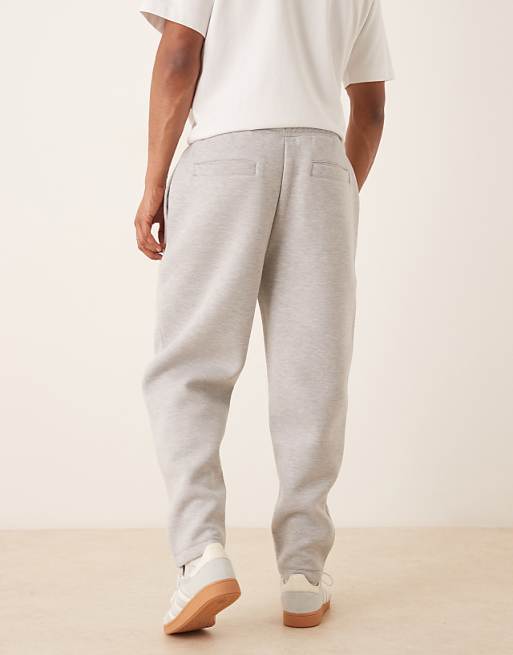 ASOS DESIGN Heavyweight Tapered Jogger In Scuba-style Fabric In Grey Marl