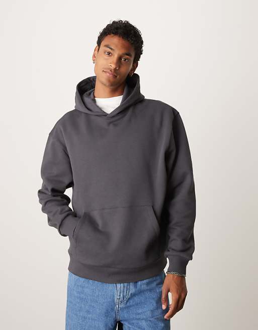 ASOS DESIGN Hoodie With Back Print In Grey