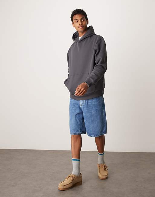 ASOS DESIGN Hoodie With Back Print In Grey