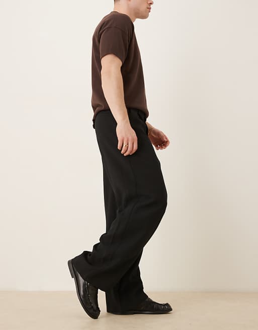 ASOS DESIGN Horseshoe Smart Trousers In Black