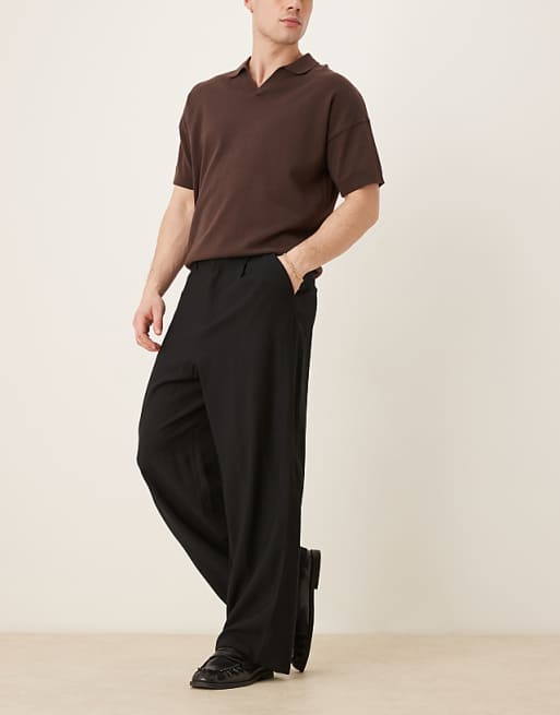 ASOS DESIGN horseshoe smart trousers in black