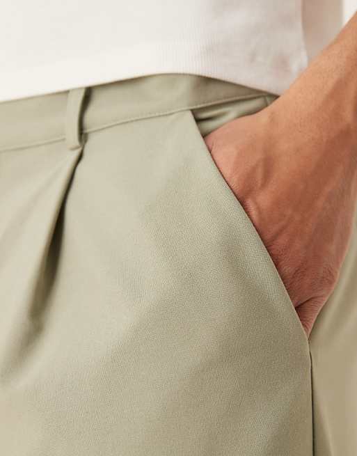 ASOS DESIGN Horseshoe Trouser With Pinstripe In Sage